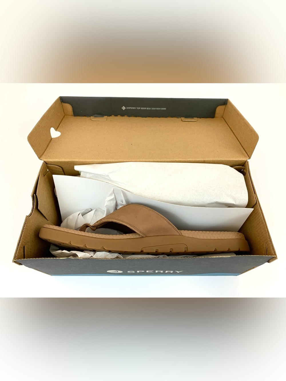 Sperry Santa Cruz II Men's Tan Leather Thong Sandals - Picture 7 of 9